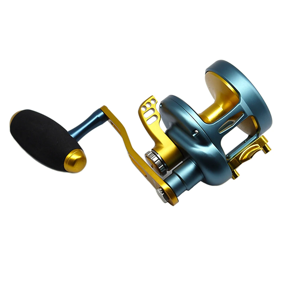 

Fishing Jigging Reel Saltwater Boat Slow Jigging Reel 5.0:1 CNC Aluminium Full Metal Trolling Reel 9+2BB TB600BG