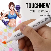 TOUCHNEW 30/40/60/72/80/168 Color School Stationery Marks Alcoholic Oily Based Ink Sketch Markers Pen For School