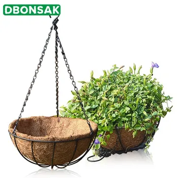 

Hanging Coconut Vegetable Flower Pot Basket Liners Planter Garden Decor Iron Art Garden Flower Coconut Half Round Flowerpot