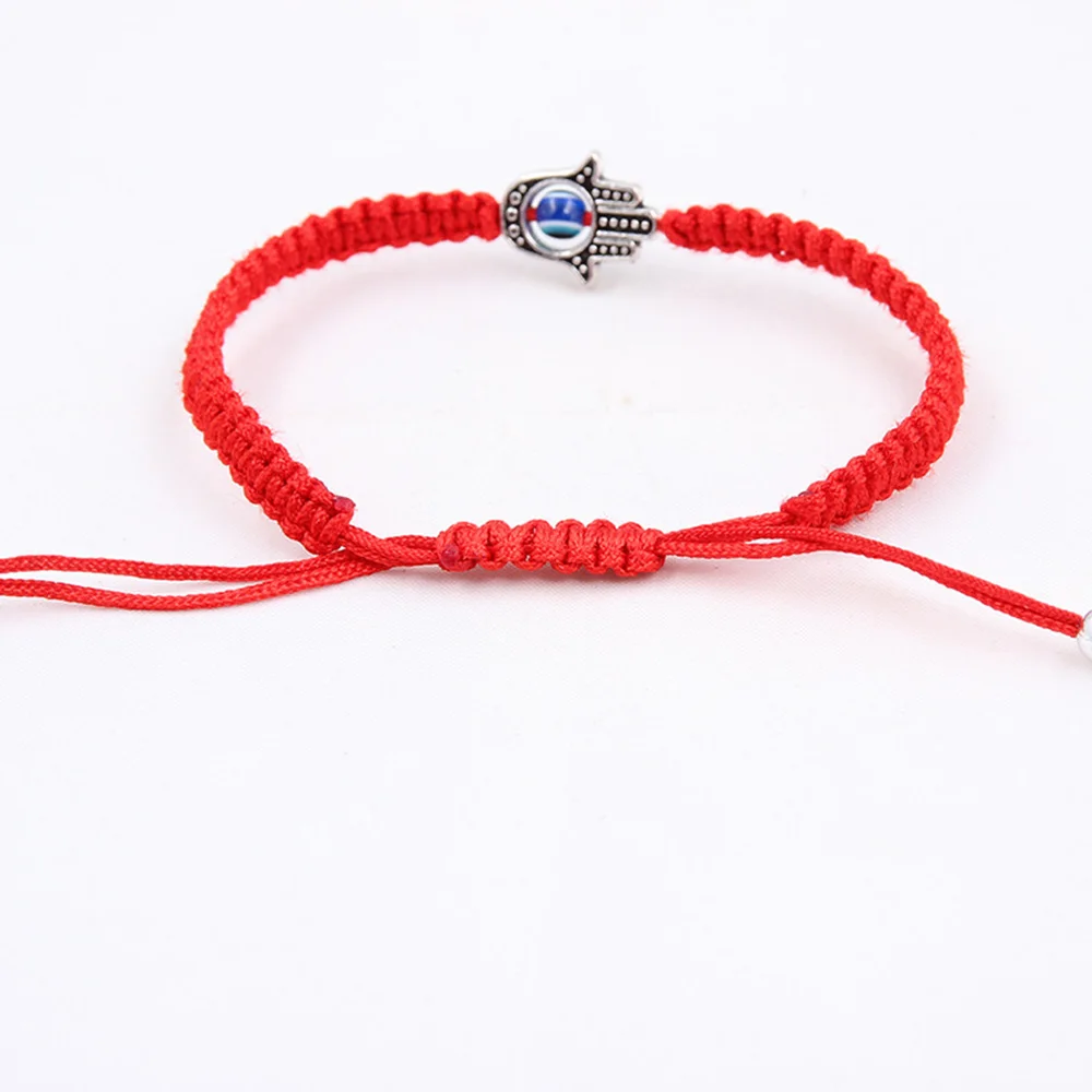 

OPPOHERE 1Pc red string Fatima Hand String Evil eyes Chakra Beads Lucky Red rope Adjustable Bracelet Women Reiki Amulet Bracelet
