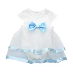 Для маленьких девочек Платье-пачка для дня рожденья одежда с бантами вечерние комбинезон принцессы комбинезон платье