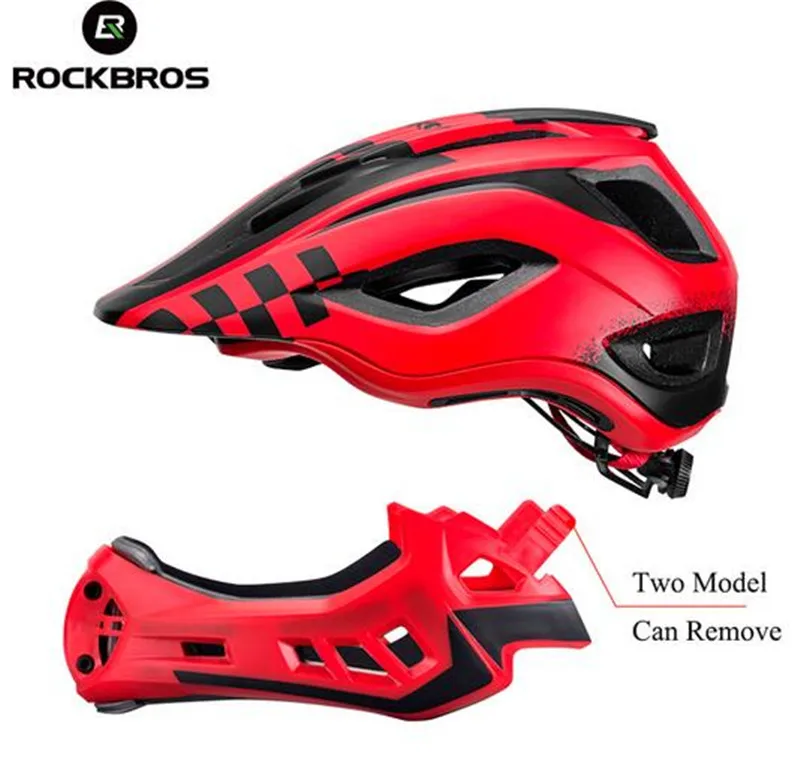 ROCKBROS 2 In 1 Bike Bicycle Cycling Helmets EPS Parallel Car Motorcycle Children Sport Safety Hats Full Covered Child Helmets ROCKBROS 2 In 1 Bike Bicycle Cycling Helmets EPS Parallel Car Motorcycle Children Sport Safety Hats Full Covered Child Helmets