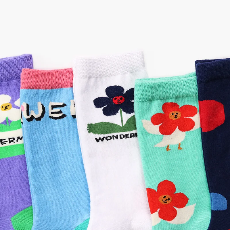 

SP&CITY 3Pairs Summer Floral Cartoon Women Short Socks Harajuku Cute Colored Vogue Cotton Socks Cool Patterned Ankle Socks