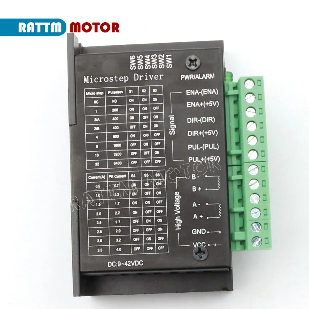 TB6600 Драйвер шагового двигателя контроллер 4A 9~ 42V ttl 16 микро-шаг CNC 1 Ось Новая модернизированная версия шагового двигателя 42/57/86