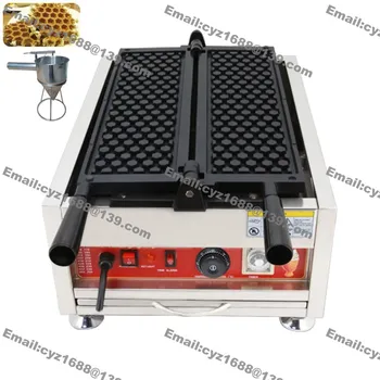 

Free Shipping Commercial Nonstick 110v 220v Electric Honeycomb Shape waffle Maker Machine Iron Baker w/ Batter Dispenser