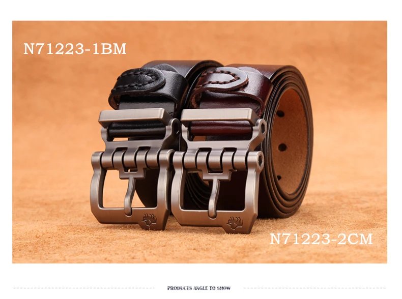 Bison Denim Genuine Leather Belt For Men Buckle Vintage N71223 Sadoun.com