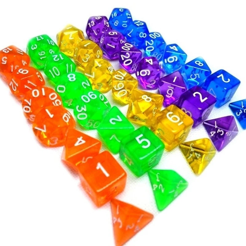 

Dungeons & Dragons 7pcs/set Creative RPG Game Dice DND Colorful Multicolor Dice D1-D100 Board Games Adults Game Dice
