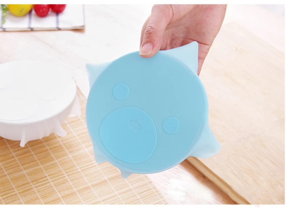 CUSHAWFAMILY 1 шт. милый мультфильм многофункциональная силиконовая крышка чаши сохранение посуда крышка гаджет аксессуары для кухни