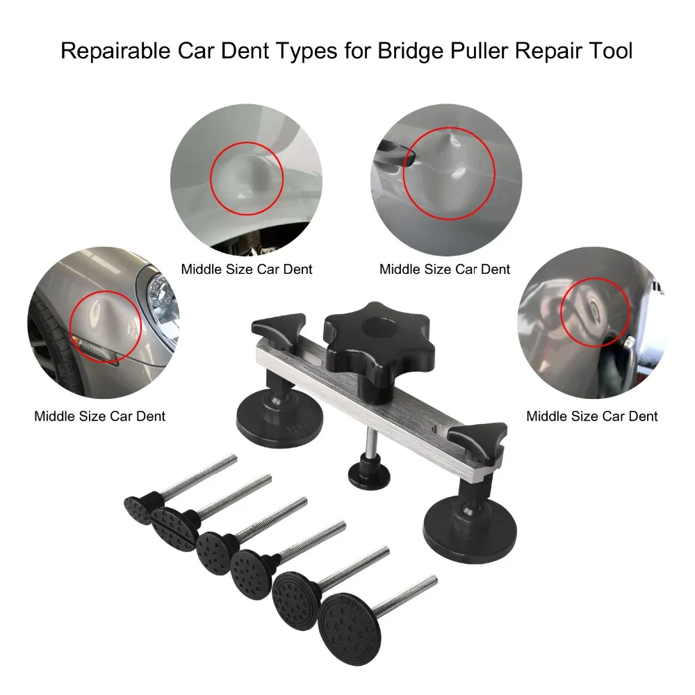 Super PDR Tools Paintless car Dent Repair Tool Kit, Glue Gun Stick, Hammer, Bridge puller with Tool Bag dent remover Hand Tools