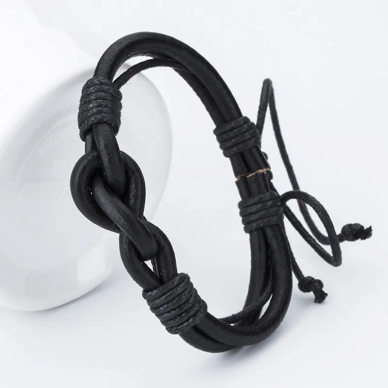 

New Fashion Leather Charm Men's Bracelets Popular Boys Bangle DIY Handmade Weave Charm Vintage Bracelets Pulseras!
