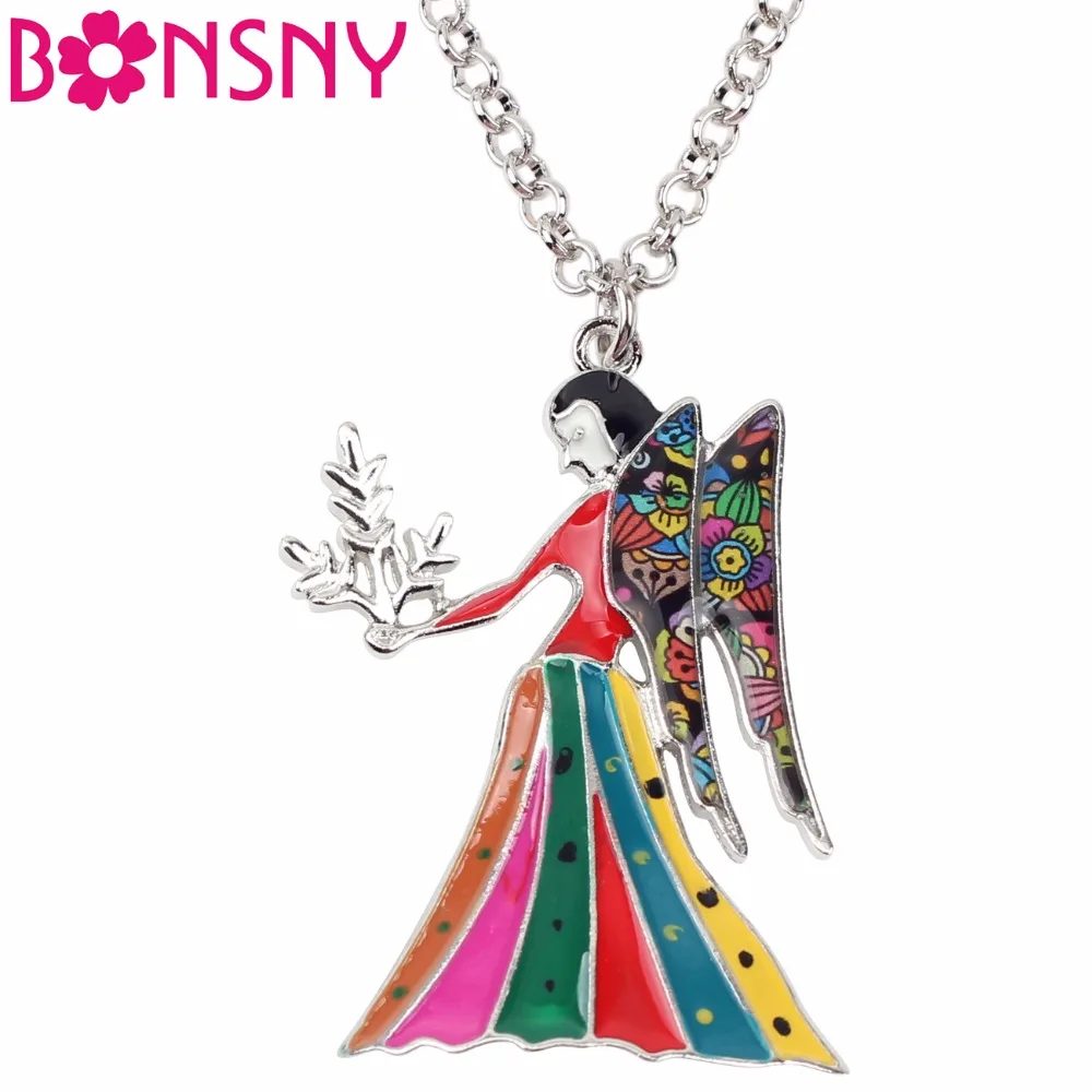 

Bonsny Maxi Statement Metal Alloy Lucky Zodiac The Virgo Necklace Chain Choker Pendant Fashion New Enamel Jewelry For Women