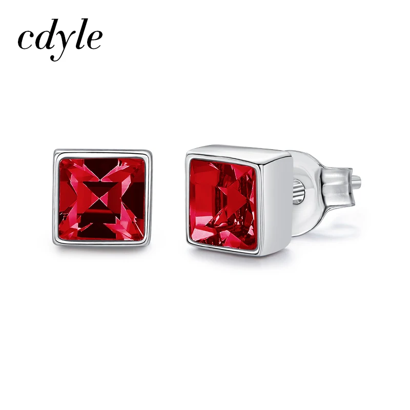 Light Siam Cdyle серьги-гвоздики женские серьги из стерлингового серебра 925 пробы ювелирные изделия элегантные модные квадратные формы синие прелестные Серьги bijoux - Окраска металла: Light Siam