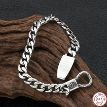 Серебро 925 пробы панк-рок мужские Для женщин Браслеты браслеты Хип-хоп никогда не выцветают цепи браслет из серебра, ювелирные украшения Lover