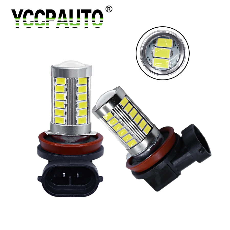 

Gfoloza 2Pcs H11 H8 Led Fog Lights 9005 Hb3 9006 Hb4 Bulbs White Car LED Daytime Running Light DRL 5630 33SMD DC12V