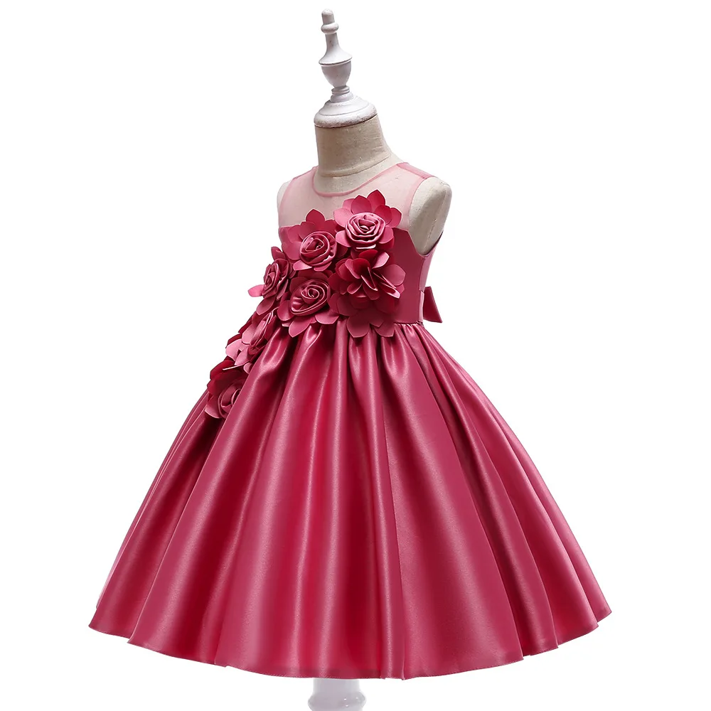 Girls dresses Children Girl Party Dress Wedding Birthday Evening Formal dresses Kids Sleeveless Flower Dresses for 3-10 yrs