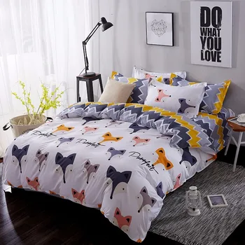 

Home Textile Cartoon Fox 3/4pcs Bedding Sets Children's Beddingset Bed Linen Duvet Cover Bed Sheet Pillowcase/bed Set 40