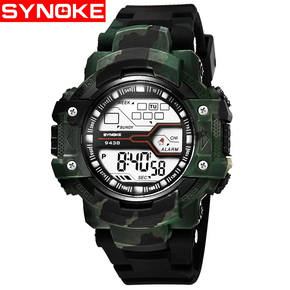 

SYNOKE Digital Watch Men Sports Watches Brand Camouflage Military Watches Digital LED Waterproof Wristwatches Relogio Masculino