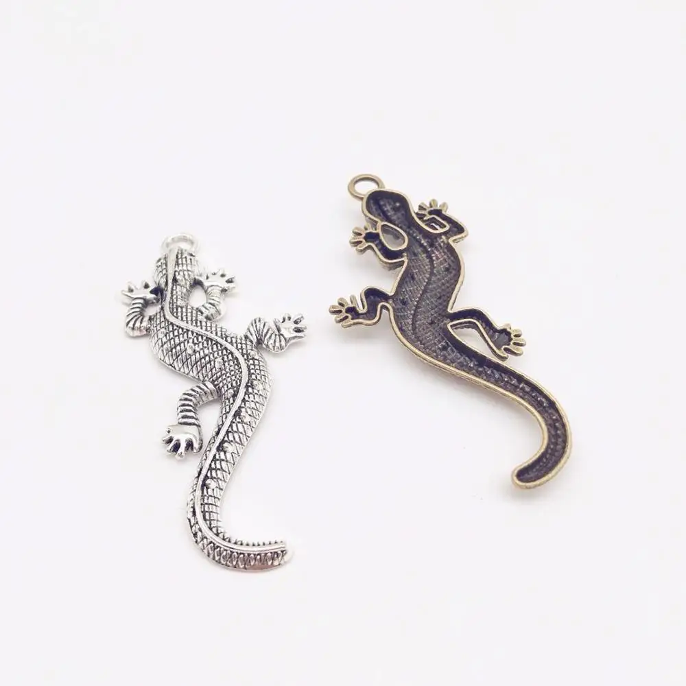 Винтажные Подвески ящерица из 2 предметов металлические подвески gecko подходят