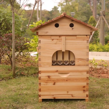 

Smart Langstroth Wooden Beehive honey out flowing Bee Hive box with 4 PCS Auto Frame comb beekeeping tool