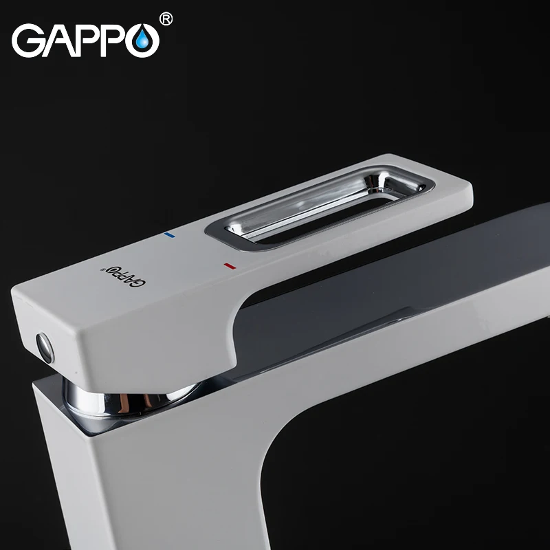GAPPO Basin faucets white washbasin bath faucets brass basin mixer chrome waterfall tap bathroom sink faucet water