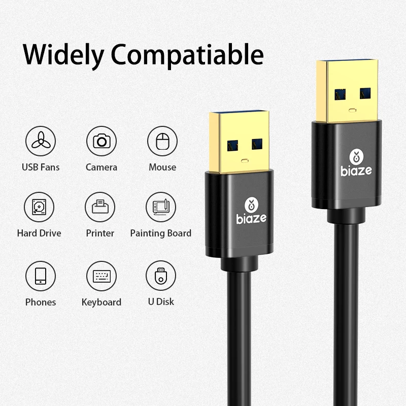 Usb кабель Biaze с разъемом USB 3 0 Удлинительный типа A Папа папа сверхскоростной