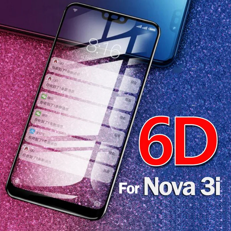 

NOWAL Luxury 6D Tempered Glass Screen Protector Phone Case For Huawei P20 Pro Mate20 Lite NOVA 3 3i 3E Y7 Prime 2018 Front Cover