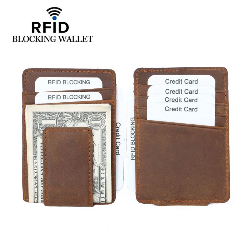 Минималистичный чехол для Карт Rfid защитный визиток кошелек из натуральной