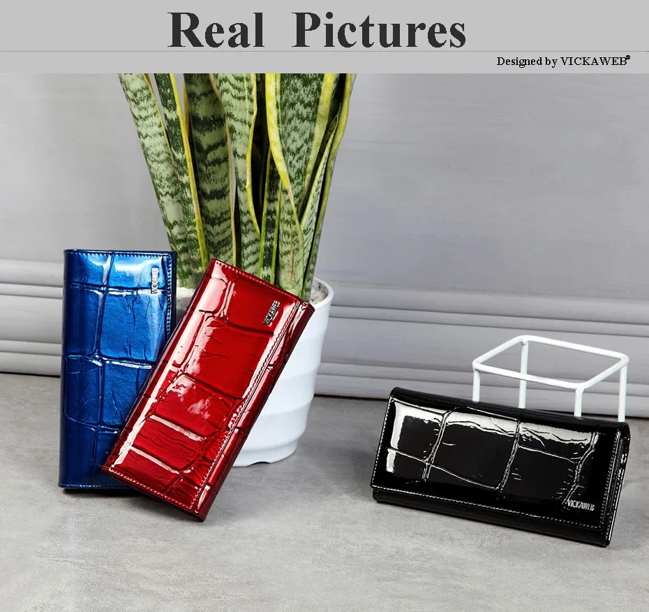 VICKAWEB Magnetic Hasp Wallet Women Genuine Leather Wallet Female Fashion Women Wallets Long Womens Wallets and Lady Coin Purses-VK1777-004