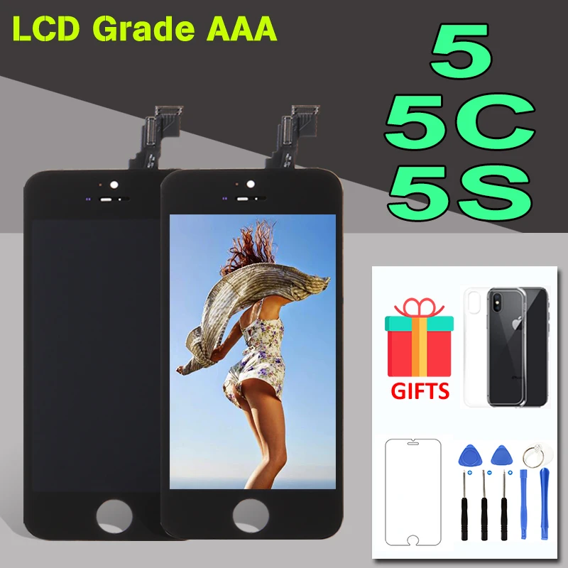 

AAA+ Quality Display Module For iPhone 5 5S 5C LCD Screen and Touch Digitizer Assembly Replacement For iPhone5S LCD Black White