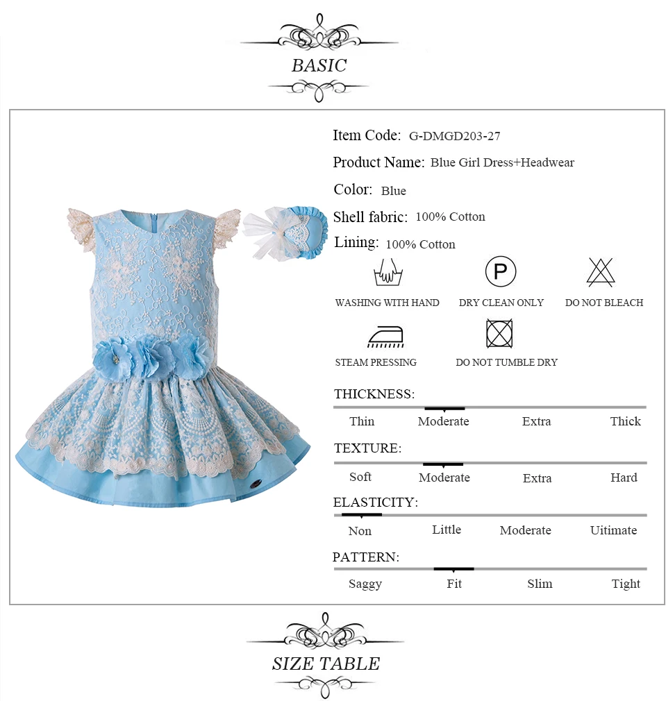 Pettigirl Blue Girl Dress Layered Lace With Hairband Summer Girl Dress Kids Boutique Clothes G-DMGD203-27