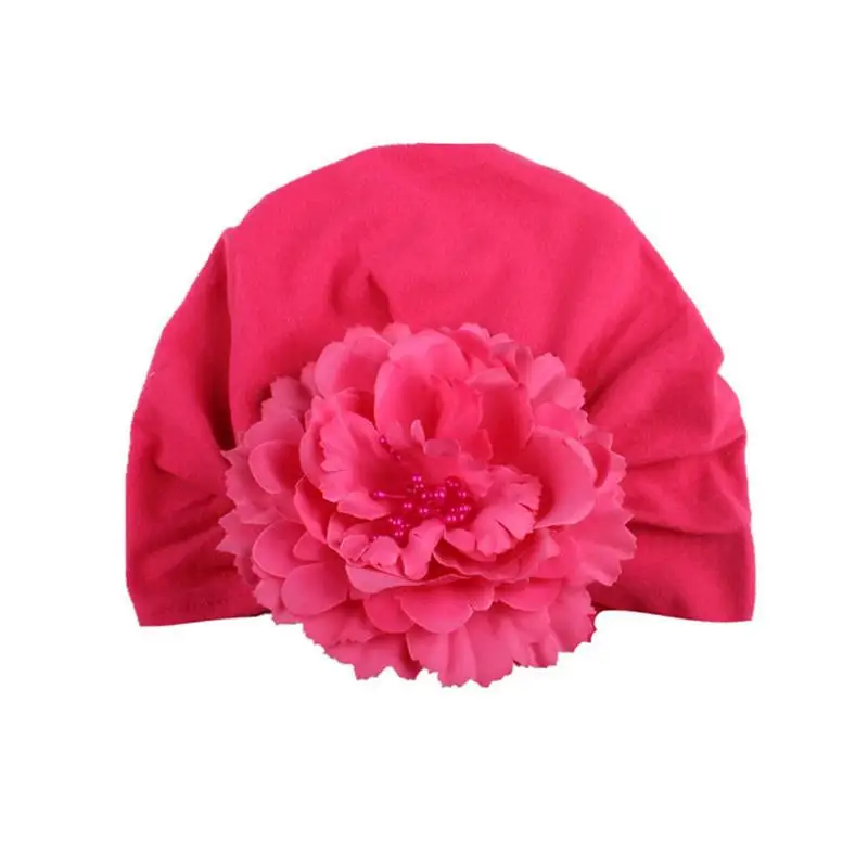 1 шт. Новая модная Цветочная шапочка для маленьких девочек, эластичная детская чалма для новорожденных, шапки для девочек, хлопковая Младенческая шапочка, шапочка
