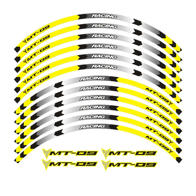 Высокое качество 6 цветов общего назначения колеса мотоцикла отличительные светоотражающие наклейки обода полосы для YAMAHA MT-09