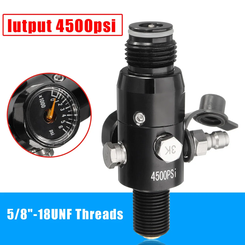

5/8 Inch 18UNF Thread Paintball Valve Regulator 4500psi HPA Air Tank Output 1800psi ASD88