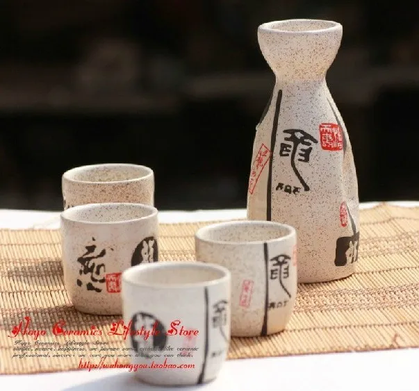 Белое вино в японском стиле прозрачный кувшин Японский керамический Саке бар набор вина горшок чашки Саки бокал подарок ежедневного