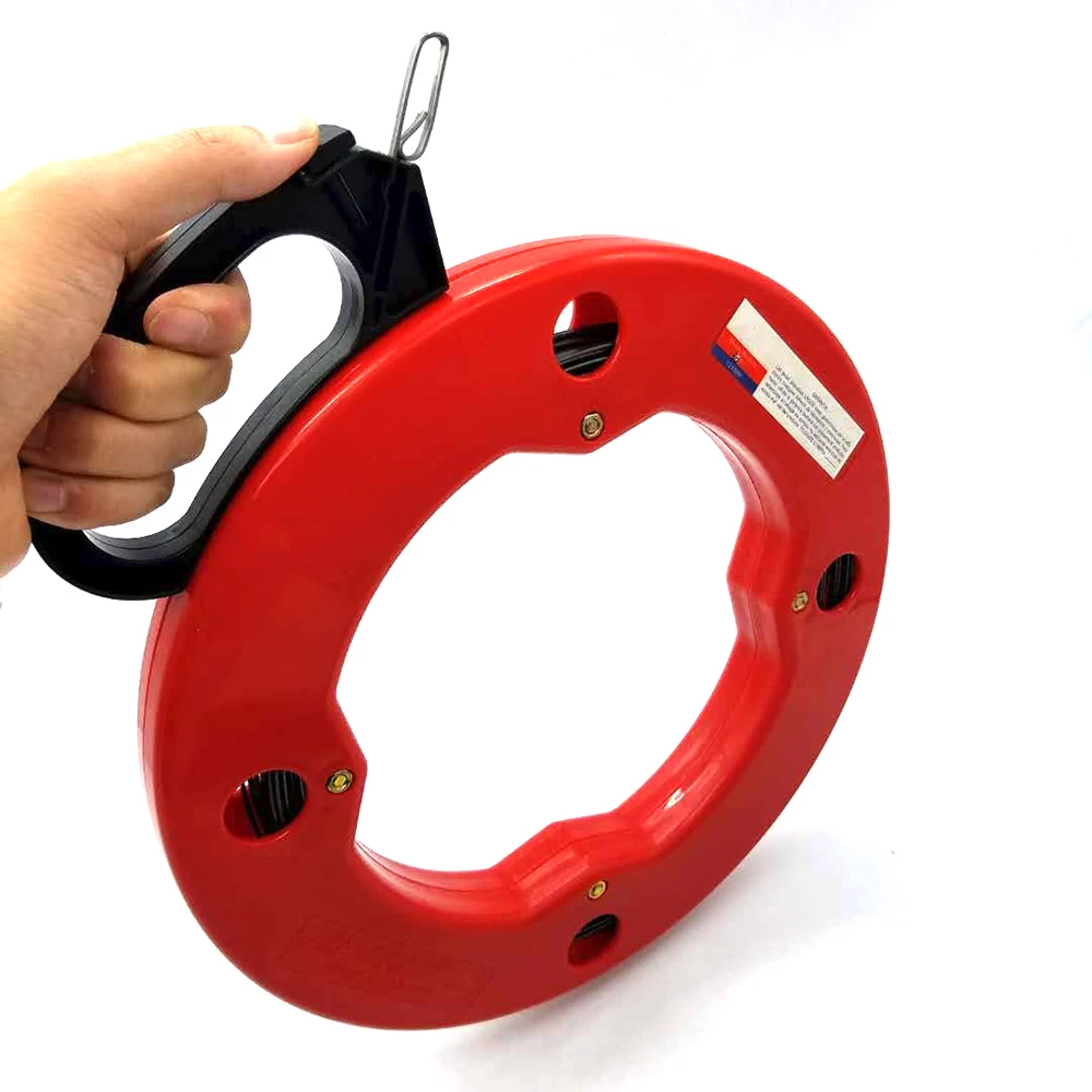 

Pipe Wire Cable Puller Expert 30m Spring-Steel Fish Tape,with High Impact Case great for Long Run and Heavy Duty Wire Puller
