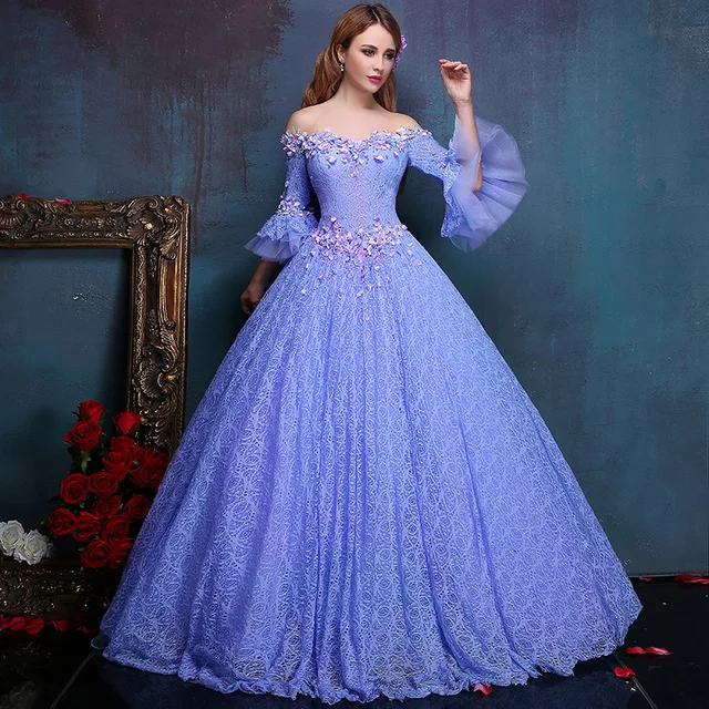 Lavender Dress with Puffy Sleeves