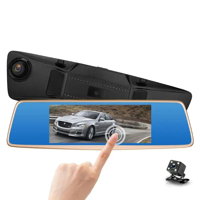 

ALLOYSEED V36 7" 1080P HD Car Rearview Mirror DVR Dual Lens 170 Degree Lens Camera G-sensor Dash Cam Video Registrator Recorer