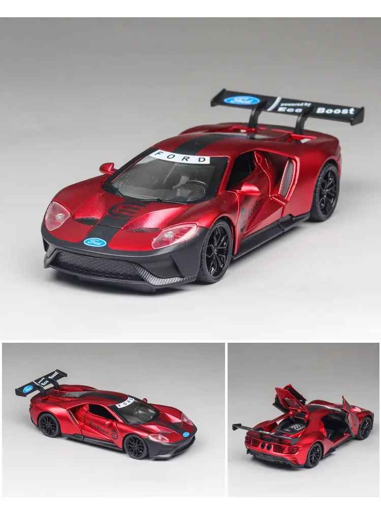 1:32 classic Ford GT Diecasts& Toy Vehicles Car Model With Sound&Light Collection Car Toys For Boy Children Gift