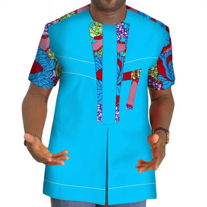 New Cotton Mens Shirt Tee African Clothing Dashiki Patchwork Print Button Shirt Bazin Riche African Tops Clothing WYN89 New Cotton Mens Shirt Tee African Clothing Dashiki Patchwork Print Button Shirt Bazin Riche African Tops Clothing WYN89