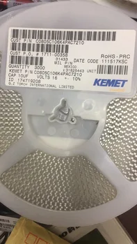 

New and original C0805C106K4PAC7210 Cap Ceramic 10uF 16V X5R 10% SMD 0805 85C