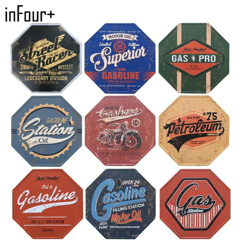 Infour New Hexagon Fashion Sign Metal Signs Home Decor Vintage Tin Infour New Hexagon Fashion Sign Metal Signs Home Decor Vintage Tin Pub Decorative Plates Wall Art Plaques