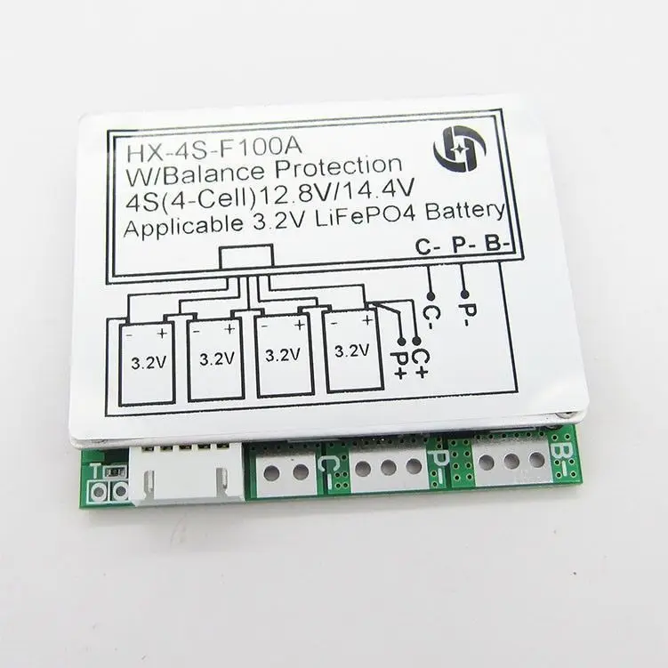 

4S cells 12.8V 100A Balance LiFePo4 LiFe lithium iron phosphate Battery Cell PCB BMS Protection Board 3.2V X 4