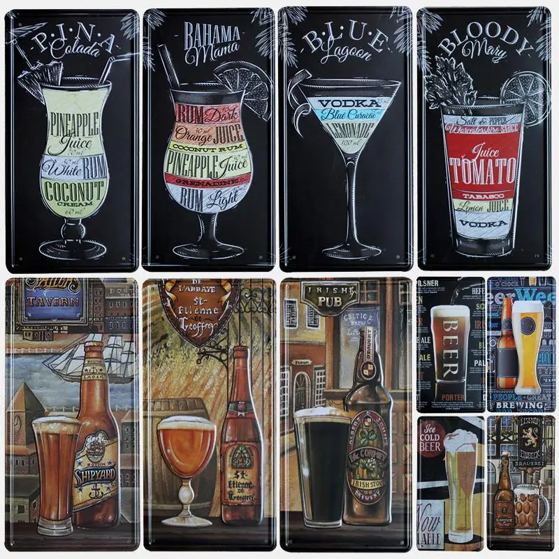 

[SQ-DGLZ] New Beer License Plate Store Bar Wall Decoration Tin Sign Vintage Metal Sign Home Decor Painting Plaques Art Poster