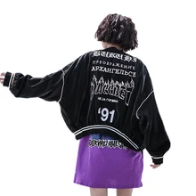 Женский сезон осень, со стоячим воротником, пальто, женская повседневная черная верхняя одежда с длинными рукавами, модная Свободная куртка с вышивкой, большие размеры, Q896