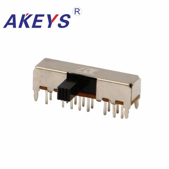 

20PCS SK-43D05 4P3T Four pole three throw handle heights 4.0mm slide switch side insert 16 pin with 4 fixed pin