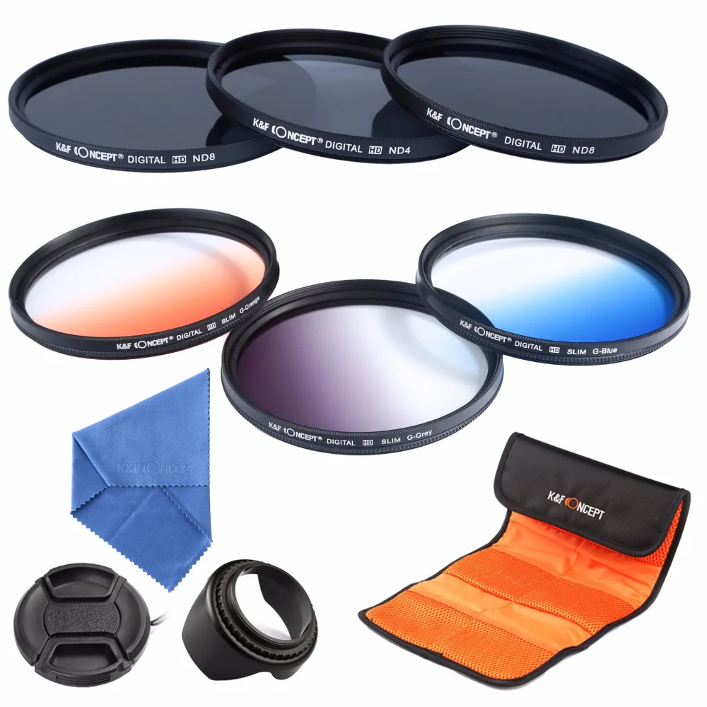 Buy ND2 ND4 ND8 55mm 77mm Neutral Density ND Lens Filter Kit + Graduated Filter