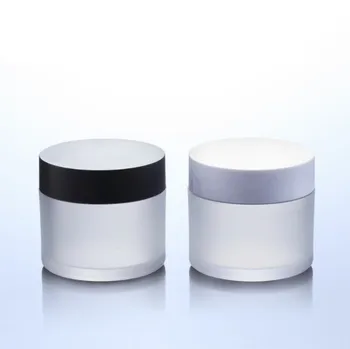 

100pcs Travel Empty 50g Frost pet Jars cosmetic balms oils beauty creams pots screw cap container with seal