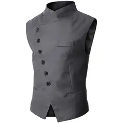 TANG 2019 Новое поступление мужской жилет Модный брендовый жилет мужской высокого качества черный серый формальный деловой мужской костюм и