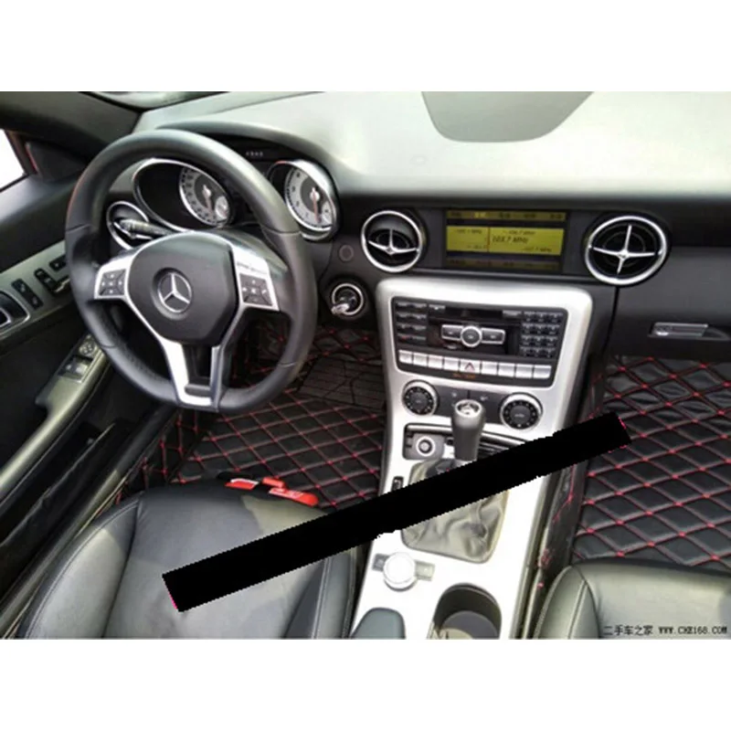 

lsrtw2017 fiber leather car floor mat for mercedes benz SLK200 SLK300 SLK350 SLK250 SLK280 SLK55 2004-2018 R171 R172 trunk mat