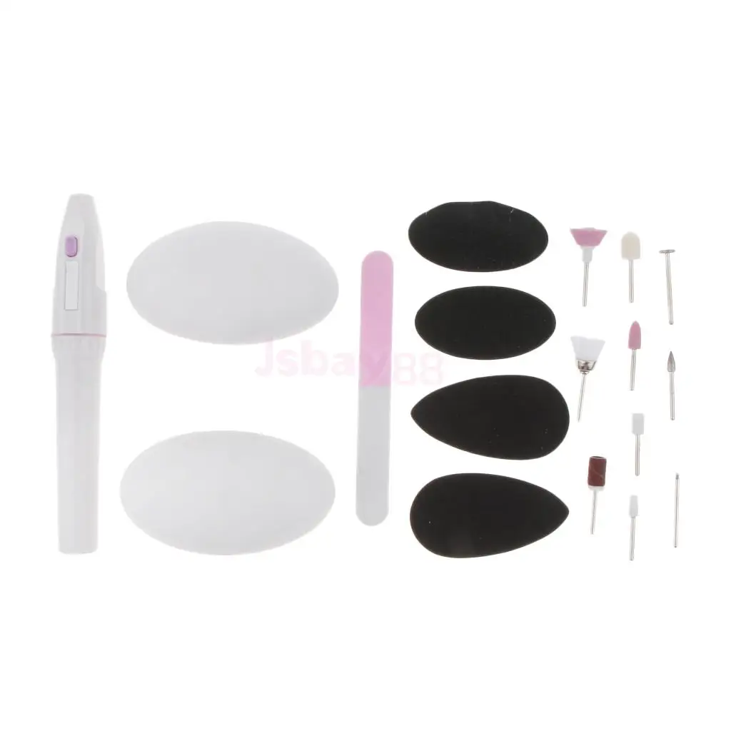 

Portable Electric Nail Art Pen Nail Drill Bits Buffer Set with Foot Rap File Tools Set